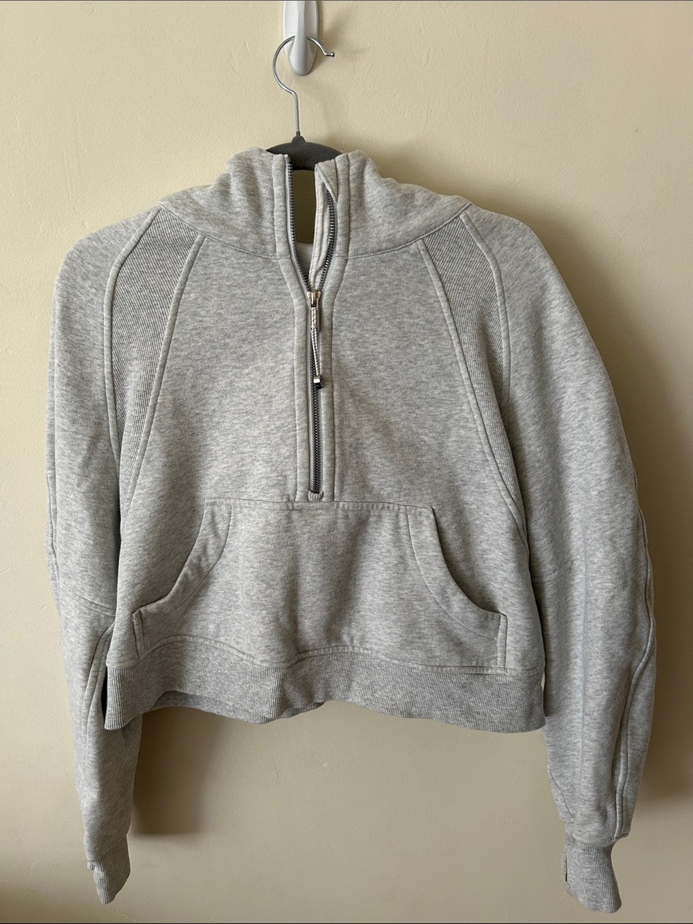 lululemon athletica Light Gray Half-Zip Hoodie Sweatshirt